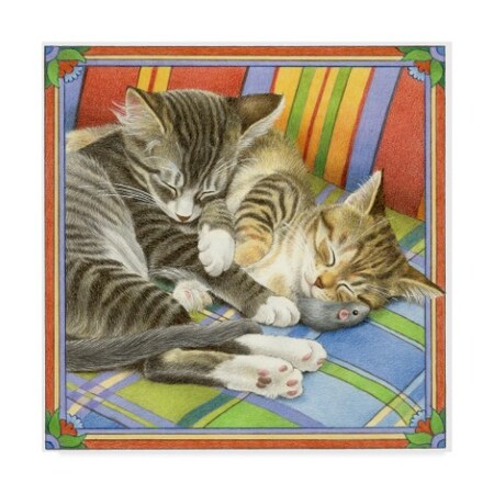 Trademark Fine Art Francien Van Westering 'Two Gray Cats Sleeping' Canvas Art, 14x14 ALI34712-C1414GG